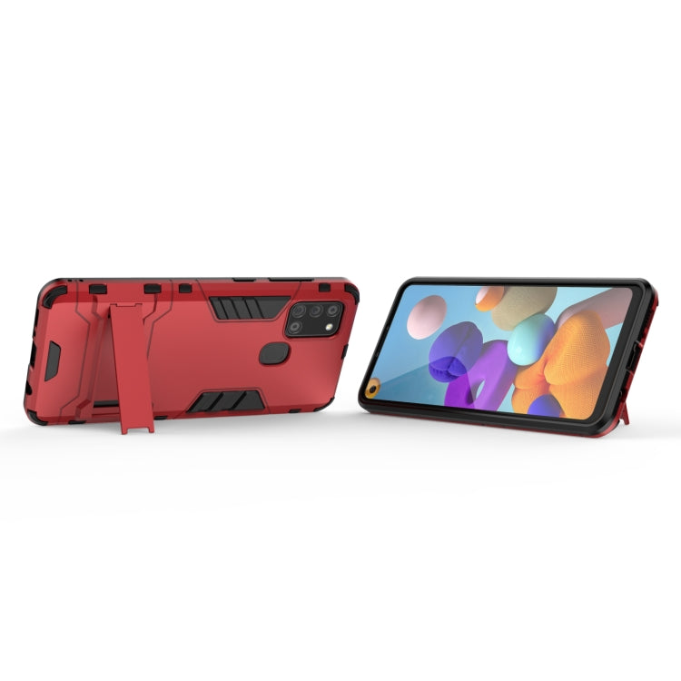 For Galaxy A21s PC + TPU Shockproof Protective Case with Holder