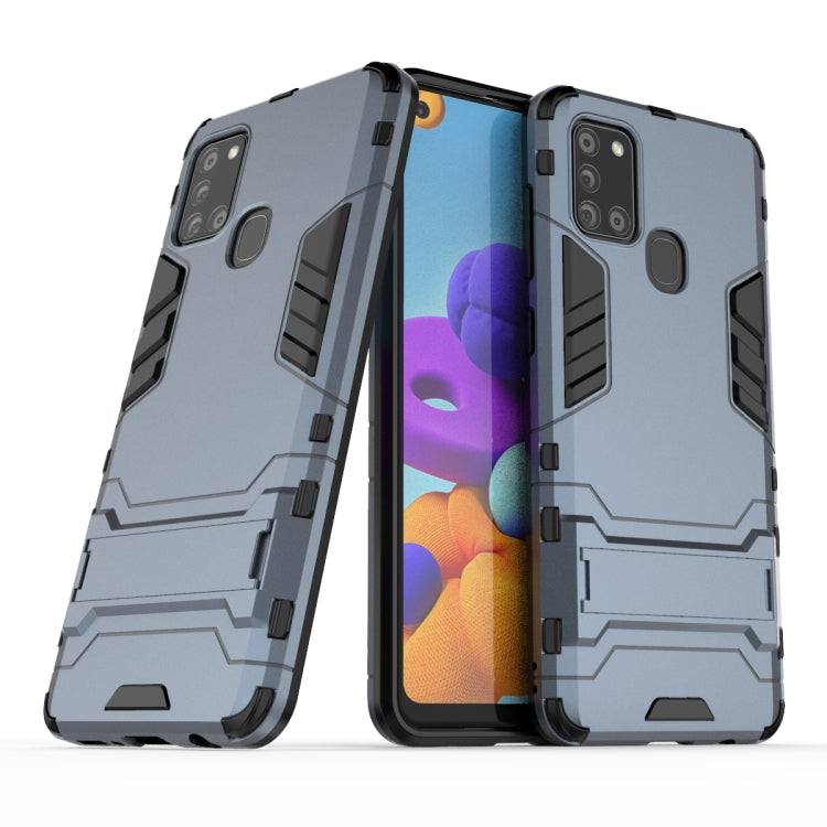 For Galaxy A21s PC + TPU Shockproof Protective Case with Holder