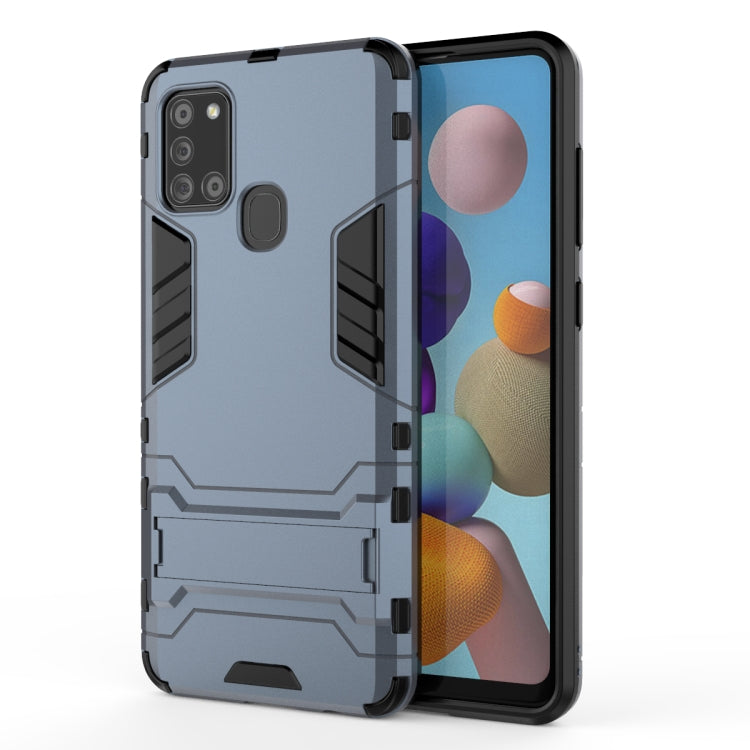For Galaxy A21s PC + TPU Shockproof Protective Case with Holder