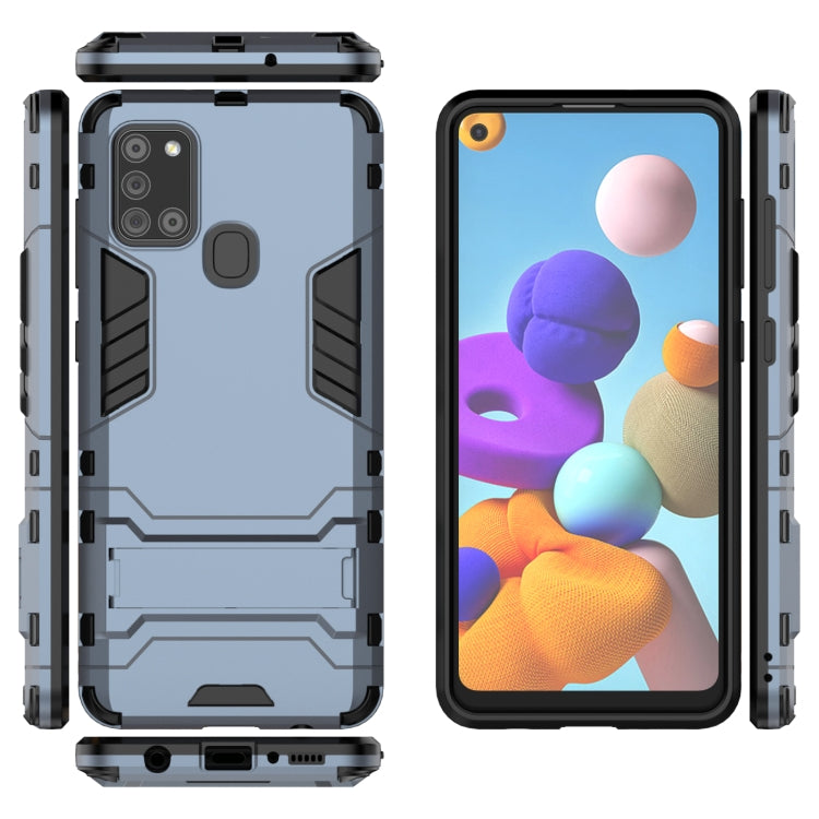 For Galaxy A21s PC + TPU Shockproof Protective Case with Holder