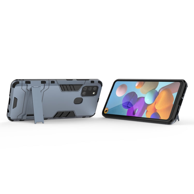 For Galaxy A21s PC + TPU Shockproof Protective Case with Holder