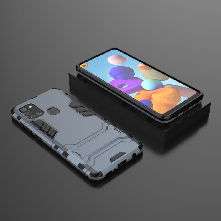 For Galaxy A21s PC + TPU Shockproof Protective Case with Holder