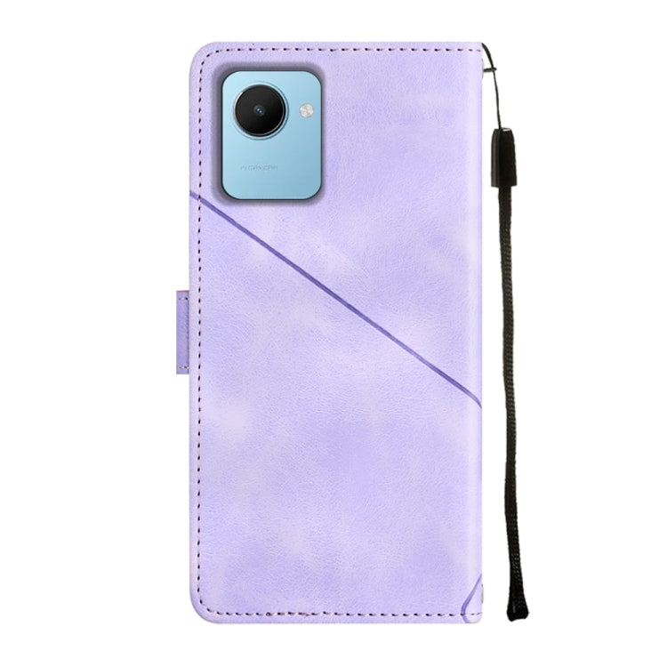 For Realme C30s Skin-feel Embossed Leather Phone Case