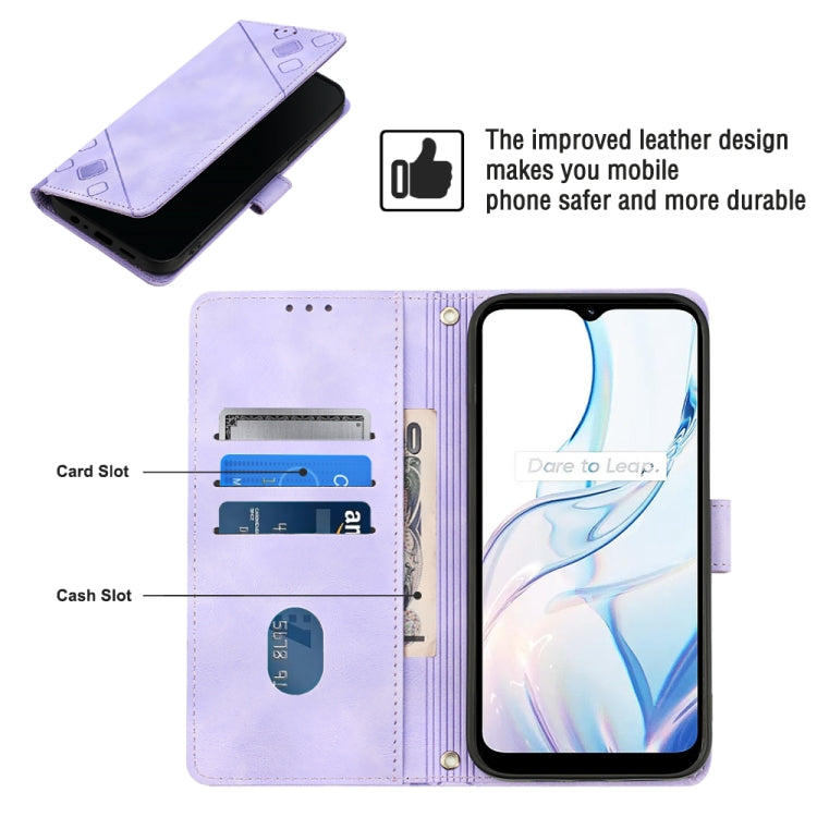 For Realme C30s Skin-feel Embossed Leather Phone Case