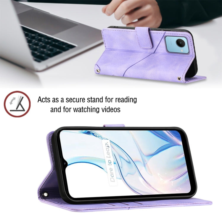 For Realme C30s Skin-feel Embossed Leather Phone Case