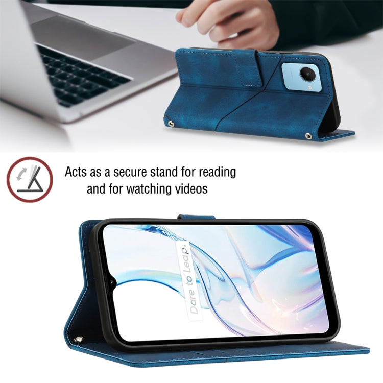 For Realme C30s Skin-feel Embossed Leather Phone Case