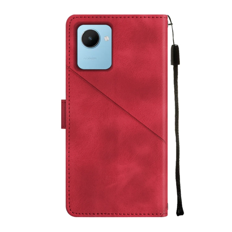 For Realme C30s Skin-feel Embossed Leather Phone Case