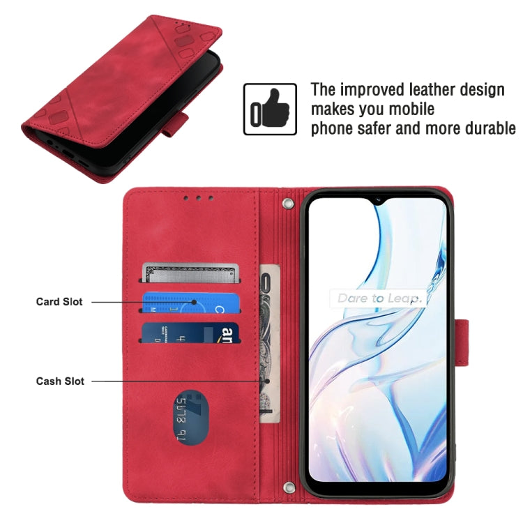 For Realme C30s Skin-feel Embossed Leather Phone Case