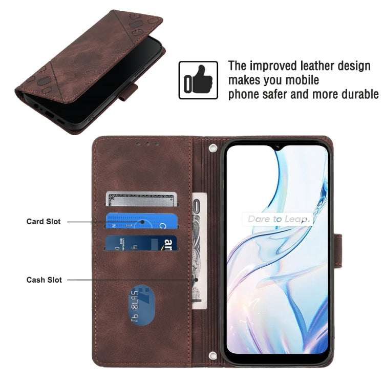 For Realme C30s Skin-feel Embossed Leather Phone Case