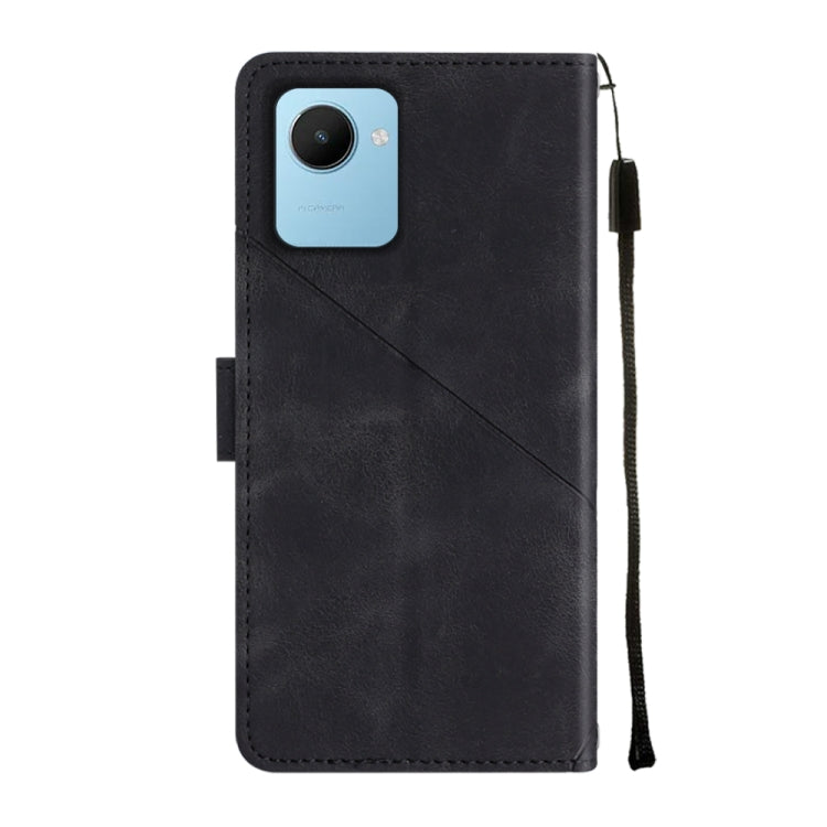 For Realme C30s Skin-feel Embossed Leather Phone Case