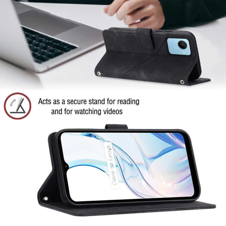 For Realme C30s Skin-feel Embossed Leather Phone Case