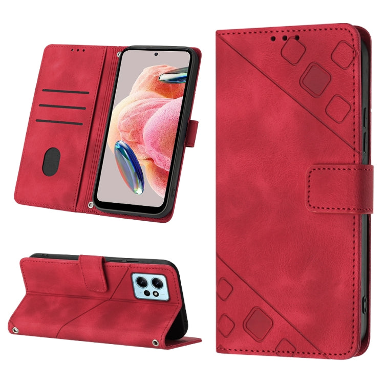For Xiaomi Redmi Note 12 4G Global Skin-feel Embossed Leather Phone Case
