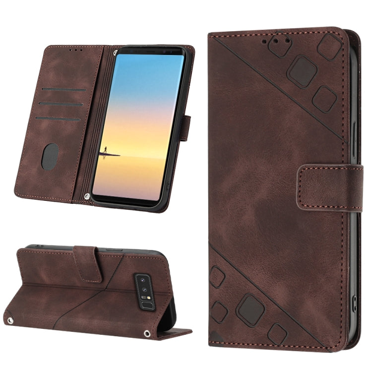 For Samsung Galaxy Note8 Skin-feel Embossed Leather Phone Case