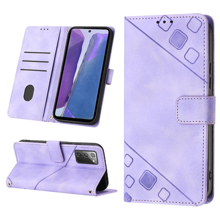 For Samsung Galaxy Note20 Skin-feel Embossed Leather Phone Case