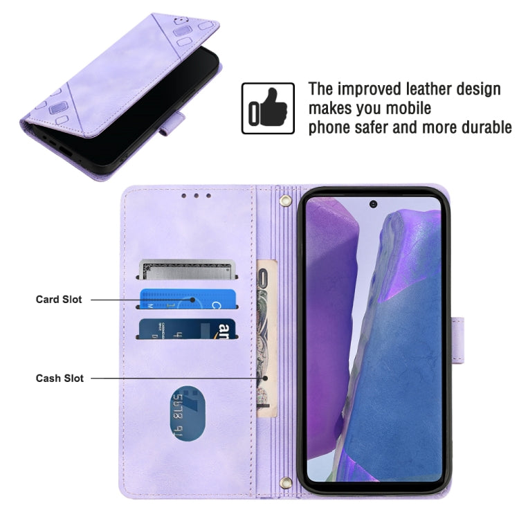 For Samsung Galaxy Note20 Skin-feel Embossed Leather Phone Case