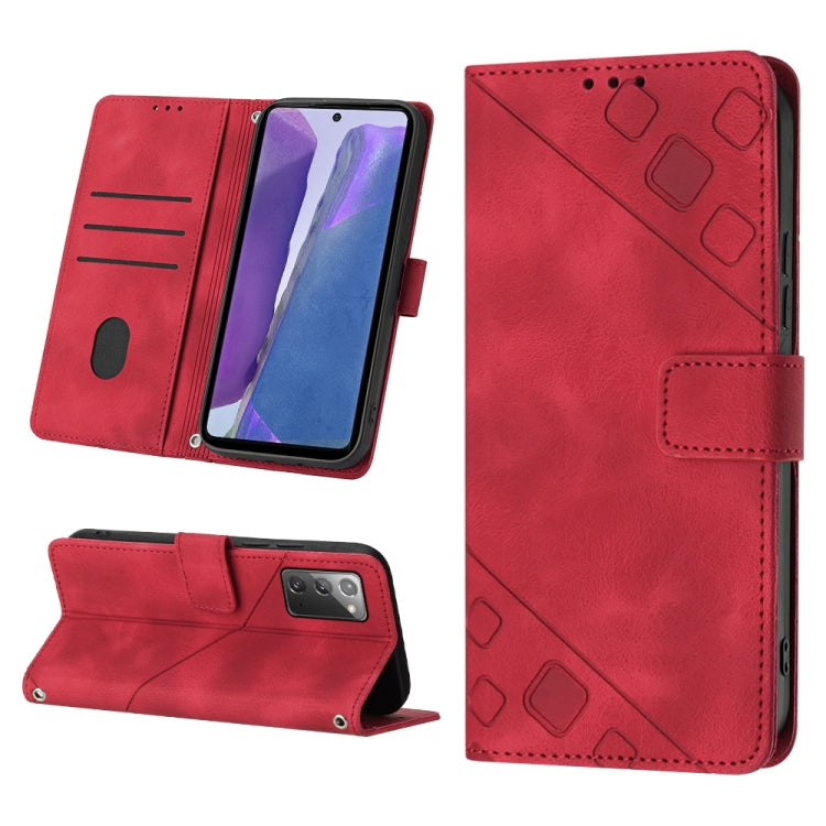 For Samsung Galaxy Note20 Skin-feel Embossed Leather Phone Case