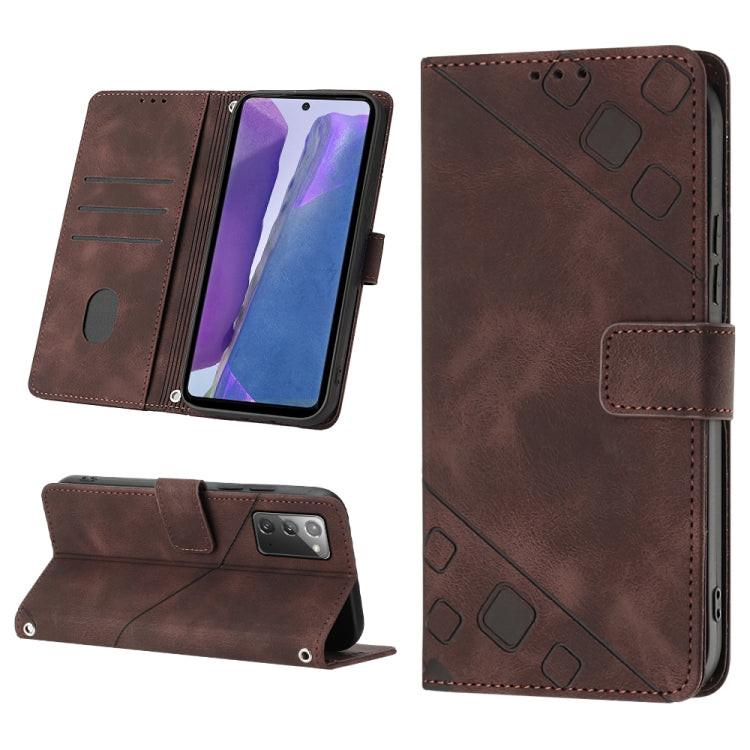 For Samsung Galaxy Note20 Skin-feel Embossed Leather Phone Case