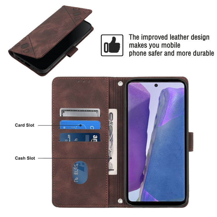 For Samsung Galaxy Note20 Skin-feel Embossed Leather Phone Case