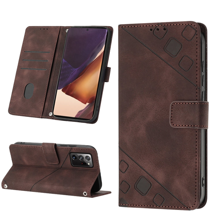 For Samsung Galaxy Note20 Ultra Skin-feel Embossed Leather Phone Case