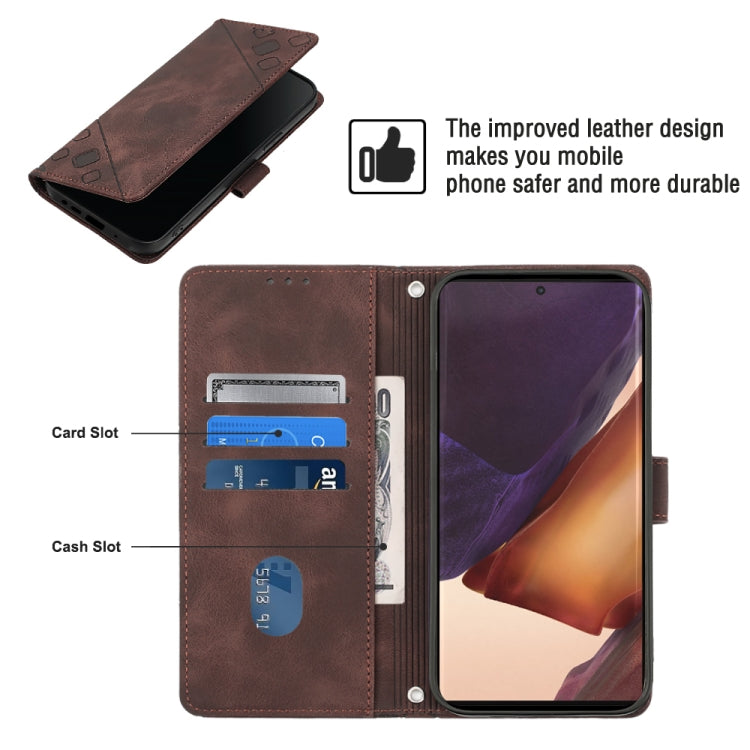 For Samsung Galaxy Note20 Ultra Skin-feel Embossed Leather Phone Case