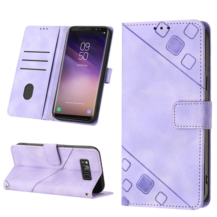 For Samsung Galaxy S8 Skin-feel Embossed Leather Phone Case