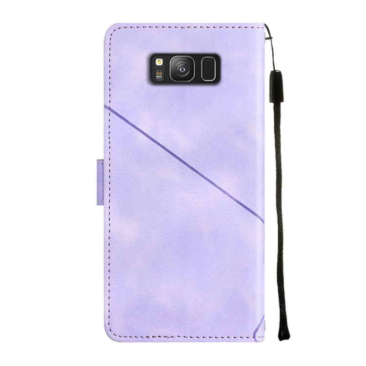 For Samsung Galaxy S8 Skin-feel Embossed Leather Phone Case