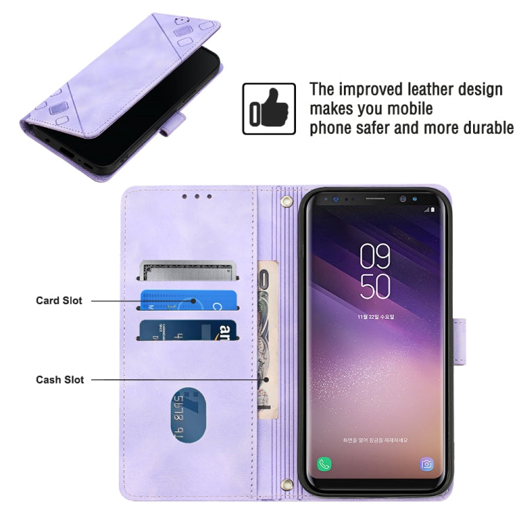 For Samsung Galaxy S8 Skin-feel Embossed Leather Phone Case