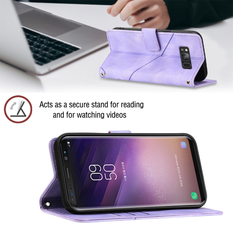 For Samsung Galaxy S8 Skin-feel Embossed Leather Phone Case