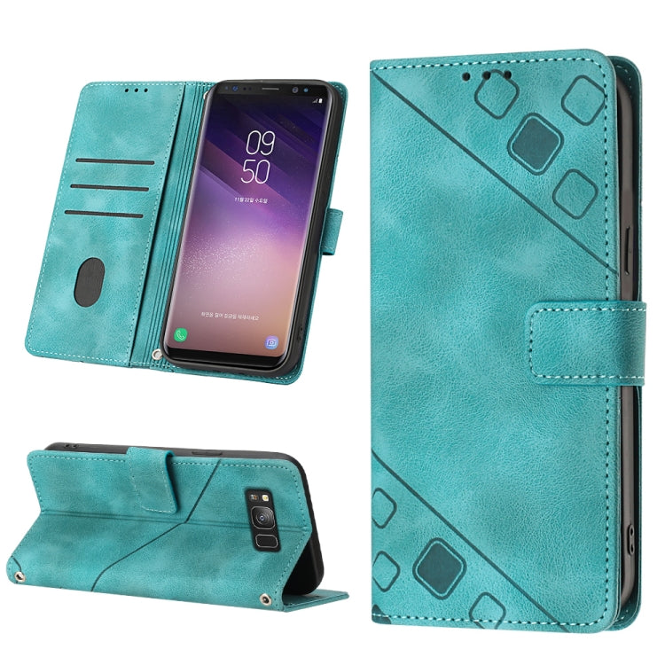For Samsung Galaxy S8 Skin-feel Embossed Leather Phone Case