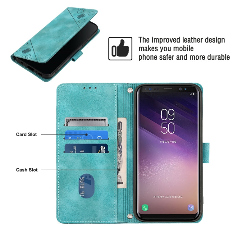 For Samsung Galaxy S8 Skin-feel Embossed Leather Phone Case