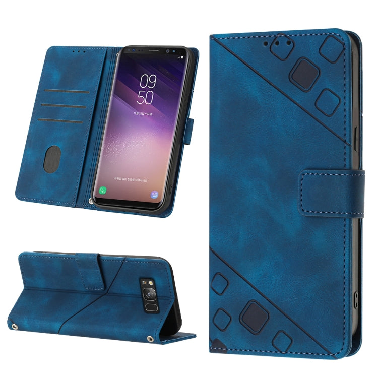 For Samsung Galaxy S8 Skin-feel Embossed Leather Phone Case