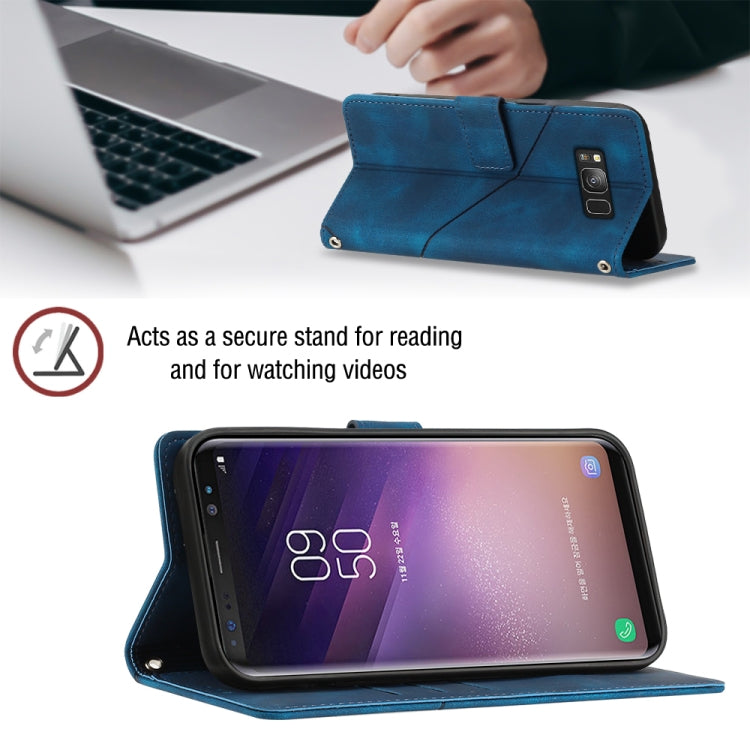 For Samsung Galaxy S8 Skin-feel Embossed Leather Phone Case