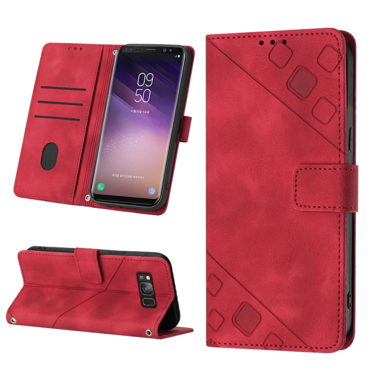 For Samsung Galaxy S8 Skin-feel Embossed Leather Phone Case