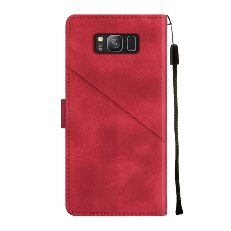 For Samsung Galaxy S8 Skin-feel Embossed Leather Phone Case