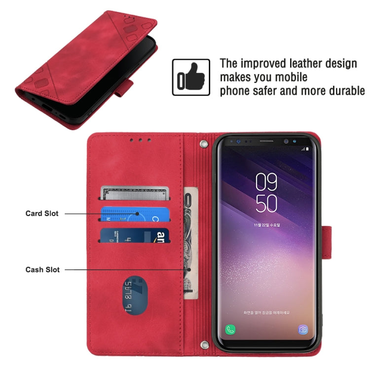 For Samsung Galaxy S8 Skin-feel Embossed Leather Phone Case