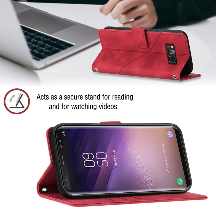 For Samsung Galaxy S8 Skin-feel Embossed Leather Phone Case