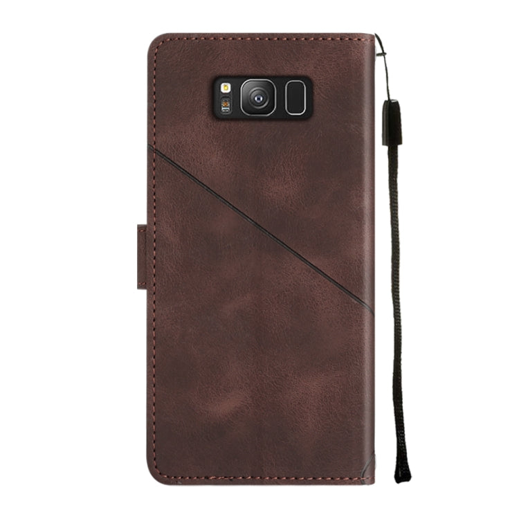 For Samsung Galaxy S8 Skin-feel Embossed Leather Phone Case