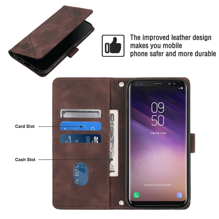 For Samsung Galaxy S8 Skin-feel Embossed Leather Phone Case