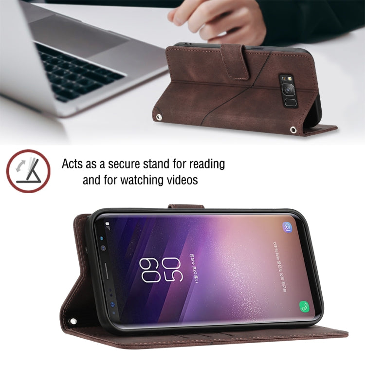 For Samsung Galaxy S8 Skin-feel Embossed Leather Phone Case