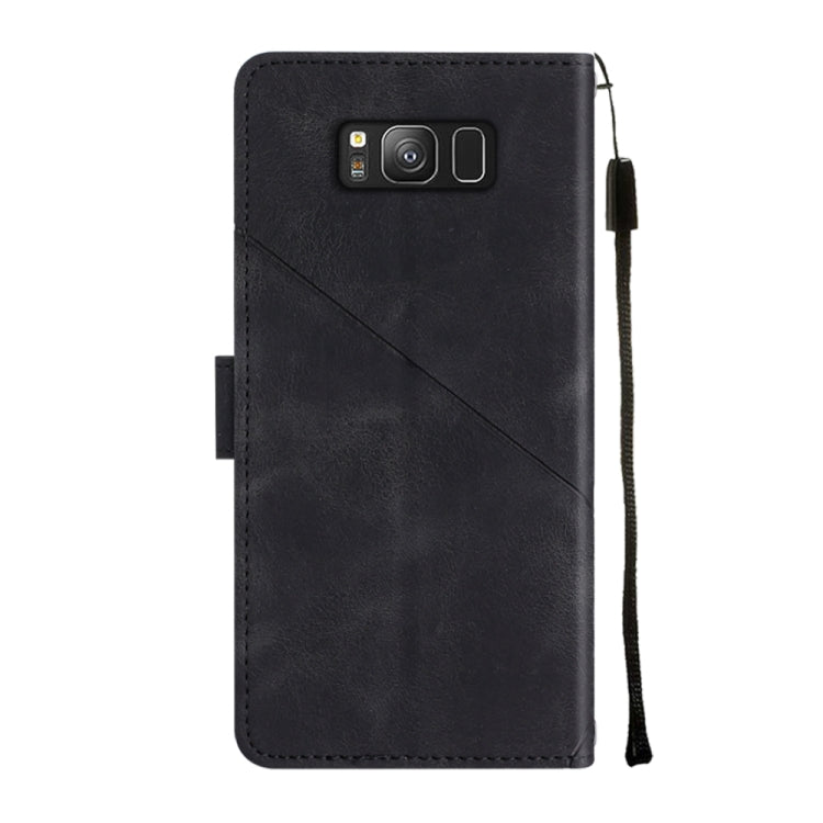 For Samsung Galaxy S8 Skin-feel Embossed Leather Phone Case