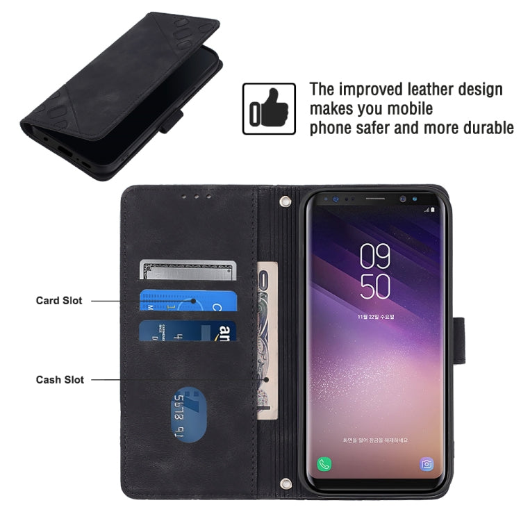 For Samsung Galaxy S8 Skin-feel Embossed Leather Phone Case