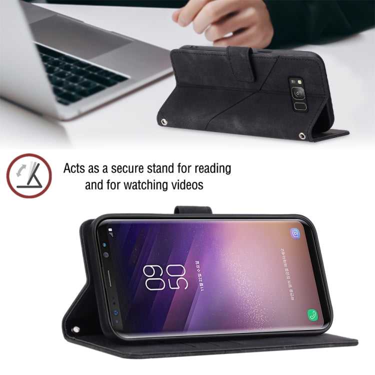 For Samsung Galaxy S8 Skin-feel Embossed Leather Phone Case