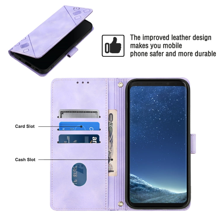 For Samsung Galaxy S8+ Skin-feel Embossed Leather Phone Case