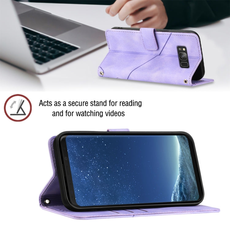 For Samsung Galaxy S8+ Skin-feel Embossed Leather Phone Case