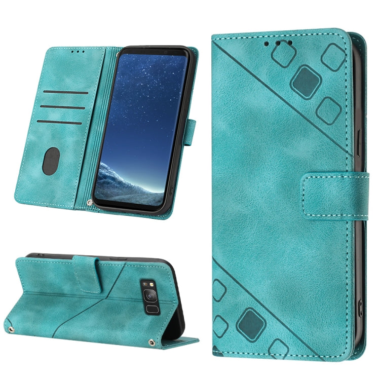 For Samsung Galaxy S8+ Skin-feel Embossed Leather Phone Case