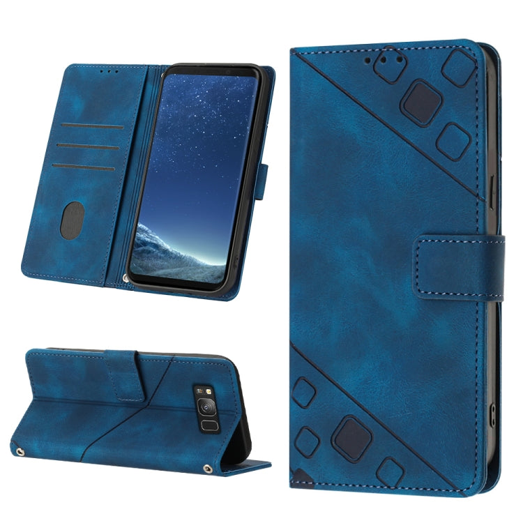For Samsung Galaxy S8+ Skin-feel Embossed Leather Phone Case