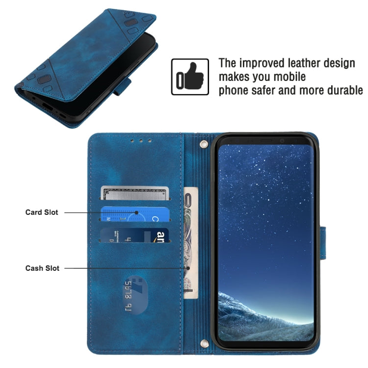 For Samsung Galaxy S8+ Skin-feel Embossed Leather Phone Case