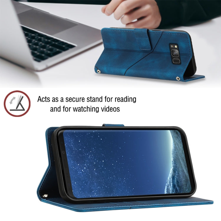 For Samsung Galaxy S8+ Skin-feel Embossed Leather Phone Case