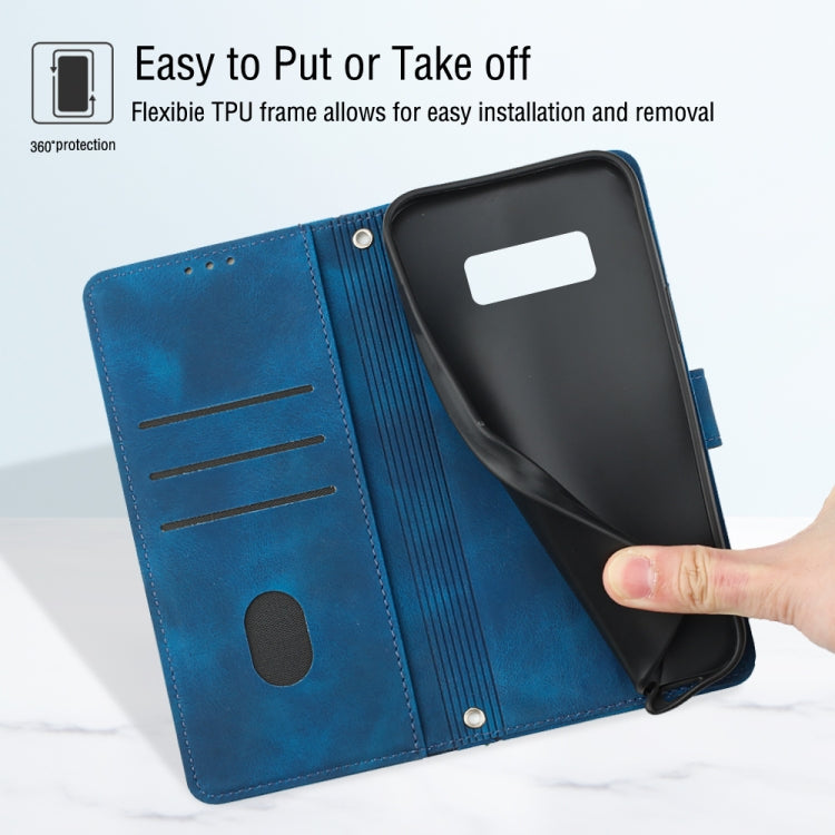 For Samsung Galaxy S8+ Skin-feel Embossed Leather Phone Case