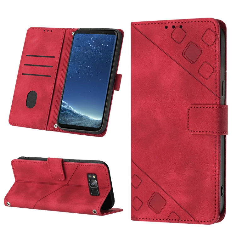 For Samsung Galaxy S8+ Skin-feel Embossed Leather Phone Case